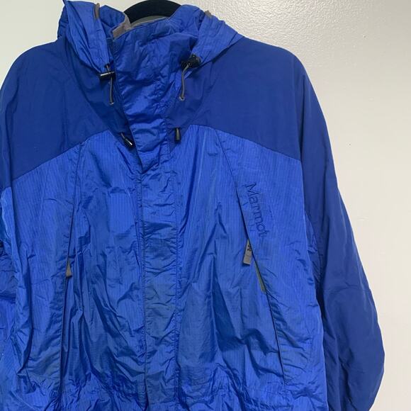Marmot Men's Blue Outdoor Hooded Zip-Up Jacket Size Large - Picture 3 of 10